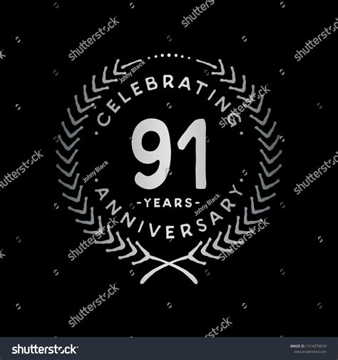 91 Years Design Template 91st Vector Stock Vector Royalty Free