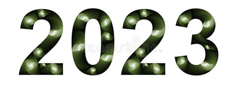 Number 2023 With Foamy In Rainbow Colors And White Background Stock