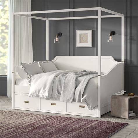 Tazewell Canopy Daybed With Trundle Rincones De Lectura Habitaciones