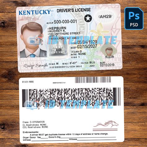 Kentucky Driving License Psd Template Driving License Template