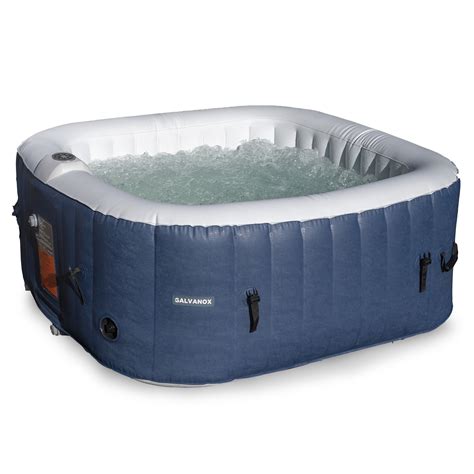 Inflatable Hot Tub 2 4 Person Blow Up Portable Spa With Built In Heater And Air Bubble Jets