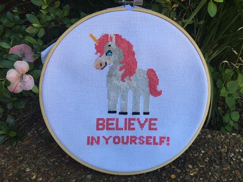 Unicorn Cross Stitch Pattern Geeky Funny Inspirational Quote Etsy