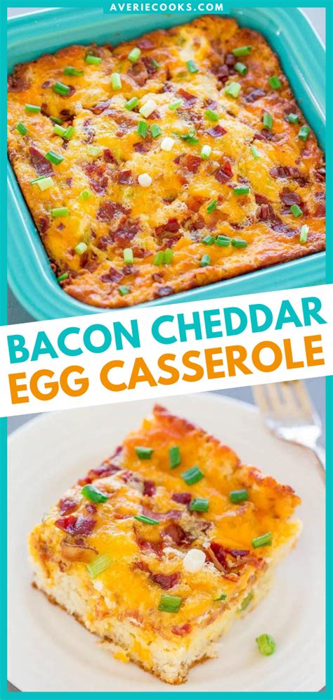Cheesy Egg Casserole With Bacon Super Easy Averie Cooks