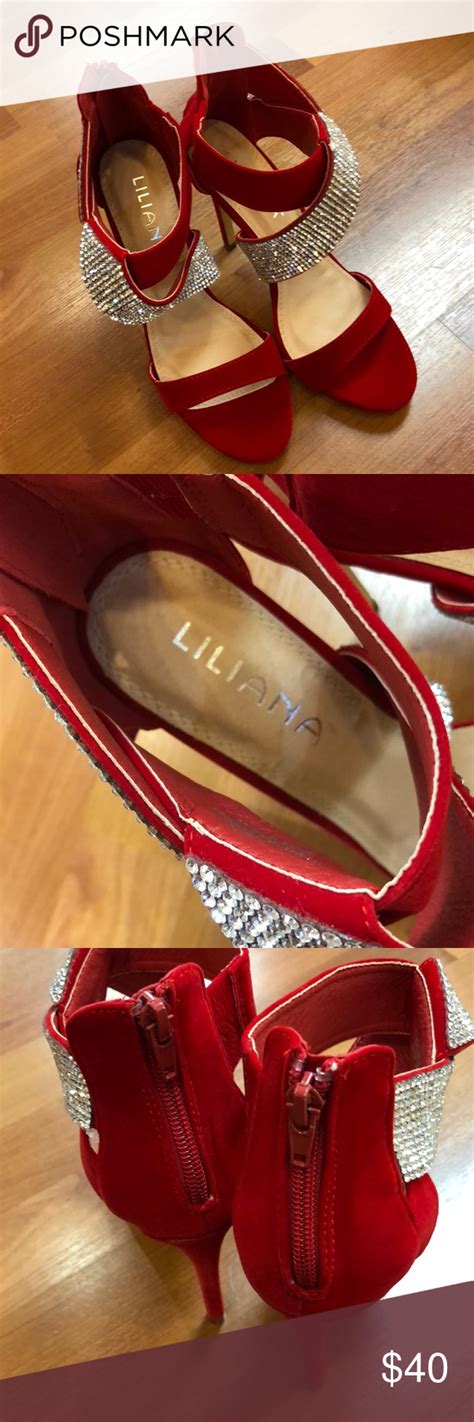 Liliana High Heels 45” Red Zipper Back High Heels Heels