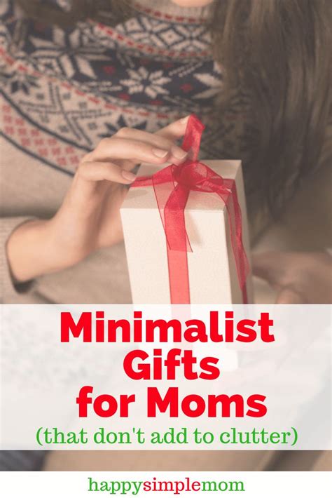 A Woman Holding A Present Box With The Words Minimalist Ts For Moms