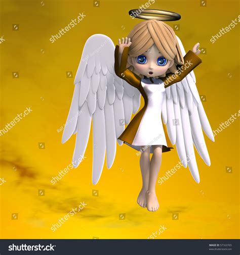 Cute Cartoon Angel Wings Halo 3d Stock Illustration 57163765 Shutterstock