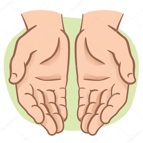 Character Pair Of Hands With Exposed Palm Request Or Donation Ideal