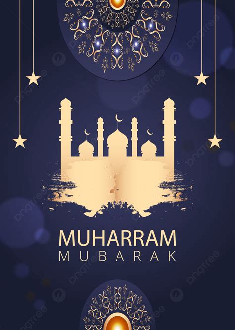 Background Latar Belakang Islam Biru Dari Happy Muharram Mubarak