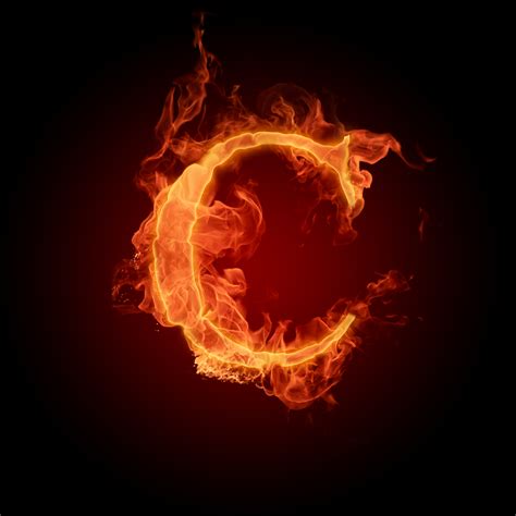 Picture of fire alphabet letter c isolated on black background. The letter C - Das Alphabet Foto (22187207) - Fanpop