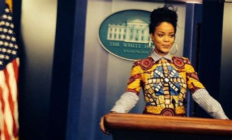 Rihanna Visits The White House Wears Stella Jean Shop Her Dress