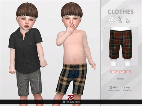 The Sims Resource Grid Shorts For Toddler 01