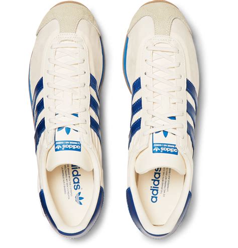 Adidas Country Og Suede And Leather Trimmed Canvas Sneakers In White