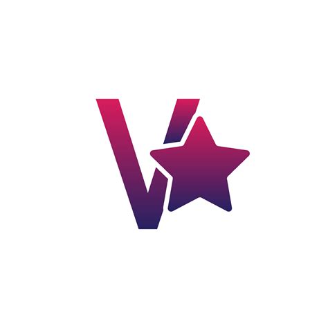 Vector V Initial Letter Logo Design With Star 5113434 Vector Art At