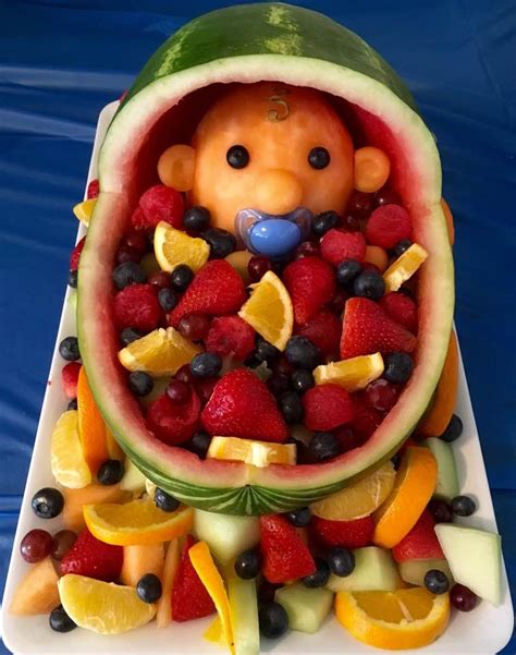 Watermelon Baby Carriage Food Carving Watermelon Baby Carriage