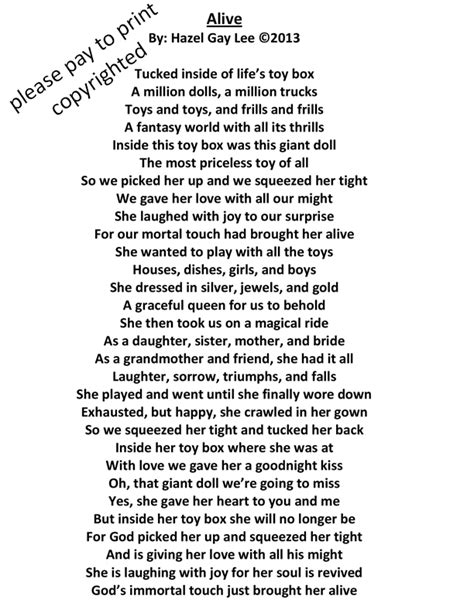 Hazelgaylee Alive Poem About A Woman Living Her Life With Joy