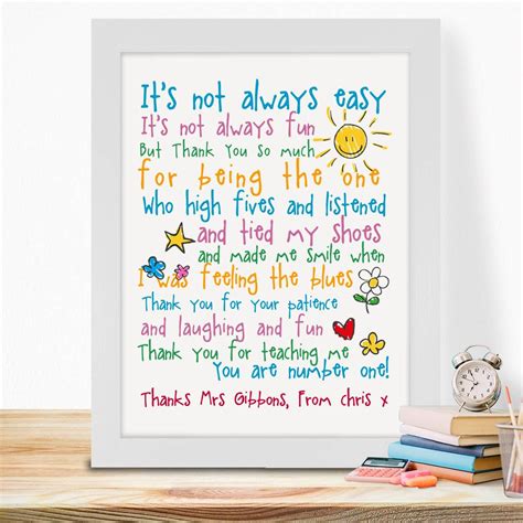 Personalised Teachers Day Gifts For Teachers Leaving Nursery | Etsy ...