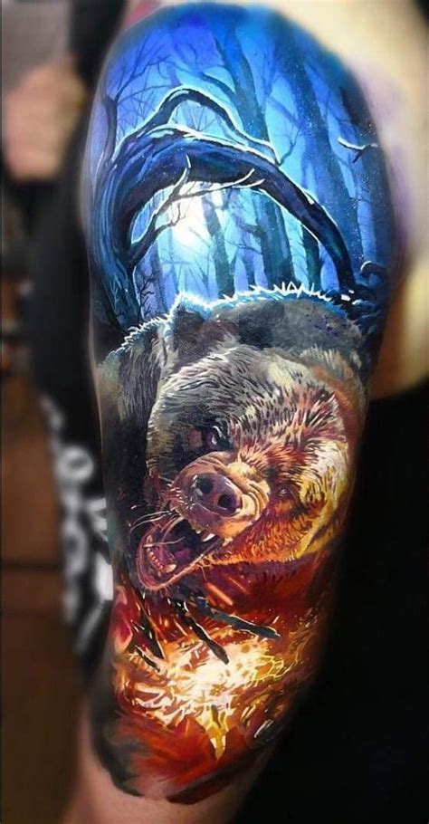 Tribal Design Temporary Tattoo Design 2x2 Inch Bear