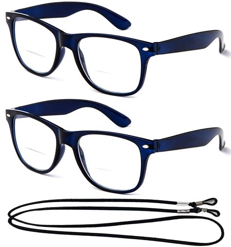 2 Pack Bifocal Oversize Large Vintage Style Comfortable Stylish Simple Reading Glasses With
