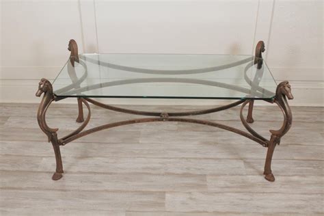 Maison charles chrome & brass coffee table with 4 nesting tables. Decorative Cast Iron and Glass Top Cocktail or Coffee ...