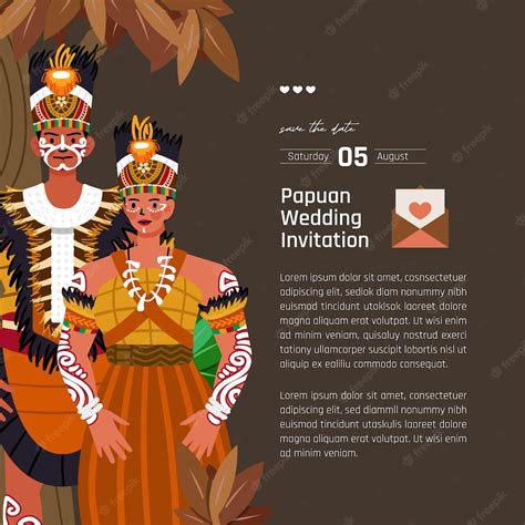 Premium Vector Traditional Wedding Dress Papuan Illustration Layout