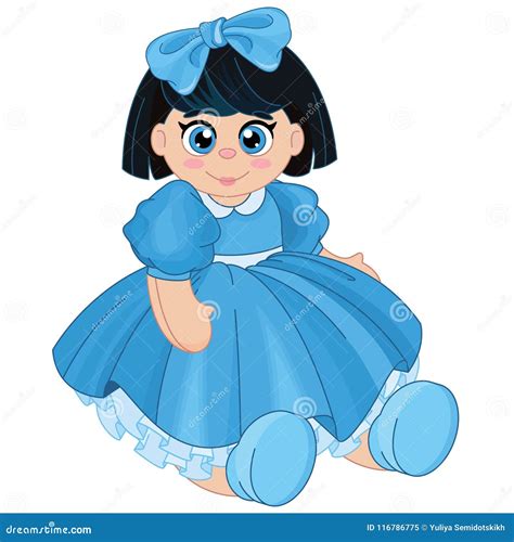 Beautiful Cute Brunette Baby Doll Stock Vector Illustration Of Dress