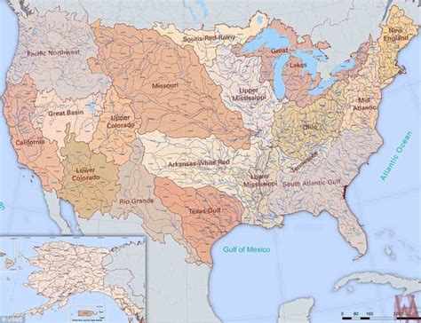 Us Major Rivers Map Geography Map Of Usa Whatsanswer