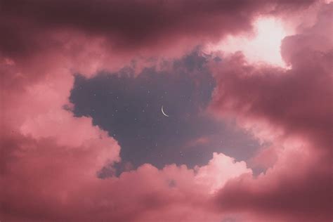 Pin By Kws 77 On Posting Clouds Sky Moon Pink Clouds