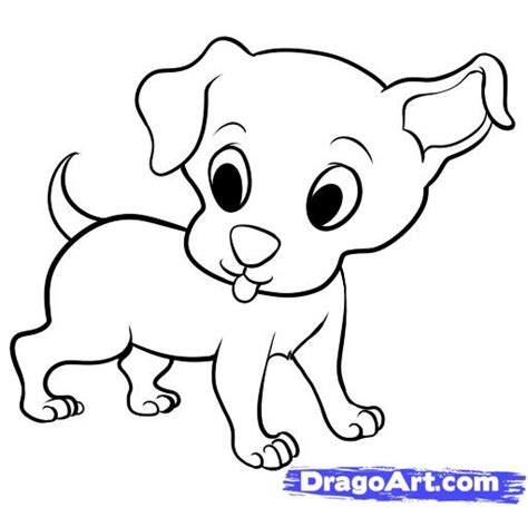 How To Draw An Easy Puppy Step By Step Cartoon Animals