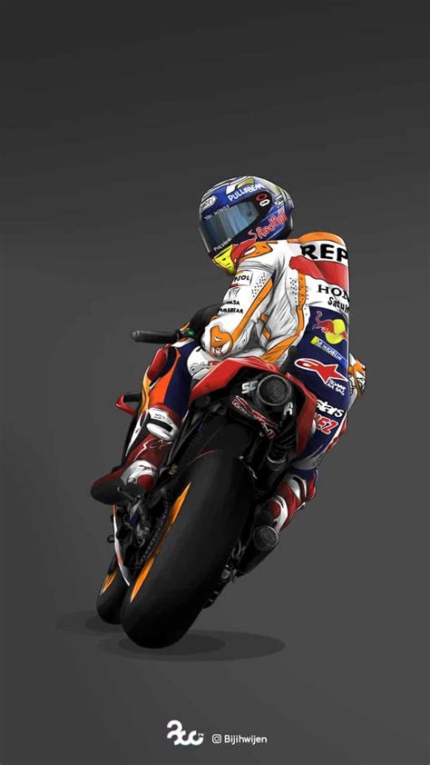 The Illustration Marc Marquez With The Tags Motorbike Honda Bike