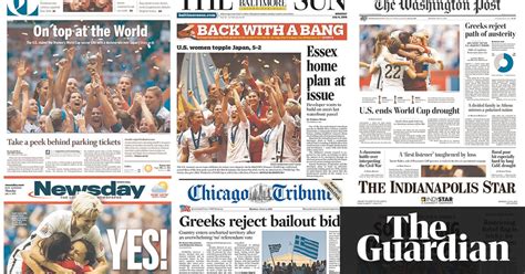 Usa Wins The Womens World Cup American Newspaper Front Pages In