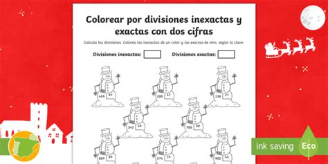 Ficha De Actividad Colorear Por Divisiones Inexactas Y Exactas