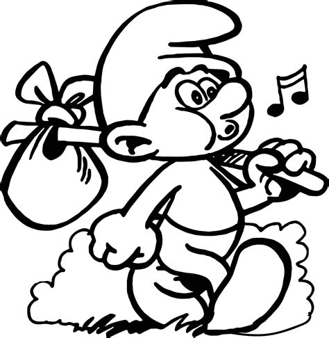 A smurf and the apples. awesome Smurfs Color Pictures Traveling Coloring Page ...