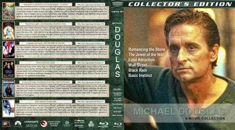 Michael Douglas 6 Movie Collection Blu Ray Cover 1984 1992 R1 Custom