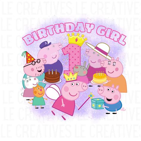 Peppa Pig 1st Birthday Svg Png Sublimation Design Cricut Etsy Denmark