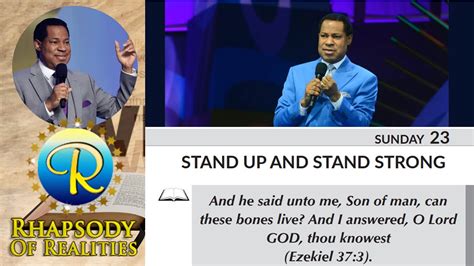 Rhapsody Of Realities Devotional Sunday February 23 2020 Stand Up And Stand Strong Youtube