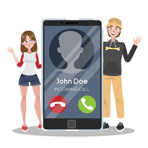 Incoming Call From Person On Mobile Phone Stock Vector Illustration