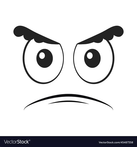 Cartoon Frowning Face Angry Expression Royalty Free Vector