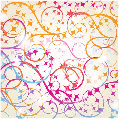 Abstract Stellar Background With Curls Vector Image Of