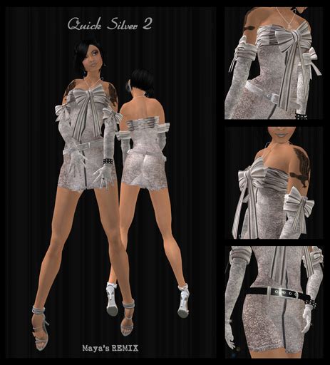 Second Life Marketplace Mayas Remix Silver Washed Leather Dress2