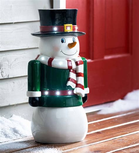 Indooroutdoor Lighted Shorty Holiday Statue Santa Plowhearth Fun