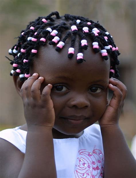 Tie them up with thin colored rubber elastic. Large braid styles for little black kids - HAIRSTYLES