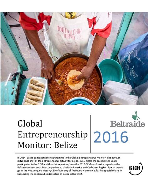 Entrepreneurship In Belize Gem Global Entrepreneurship Monitor