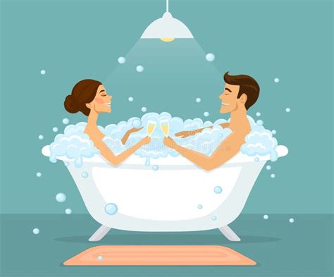 couple enjoying a romantic bath stock vector illustration of husband people 38841233