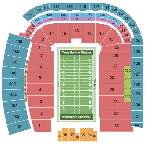Darrell K Royal Texas Memorial Stadium Seating Chart Austin