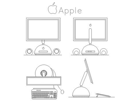 Multiple Apple Mac Pcs Blocks Cad Drawing Details Dwg File Cadbull