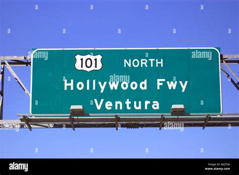 Hollywood Freeway Sign Ca Stock Photo Alamy