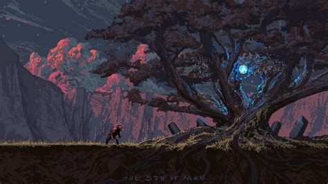 Trees Pixel Art Wallpaper