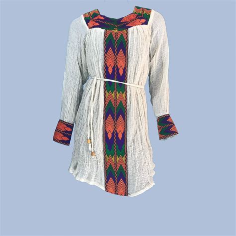 Ethiopian Eritrean Dress Traditional Habesha Kemis Clothes Short Length