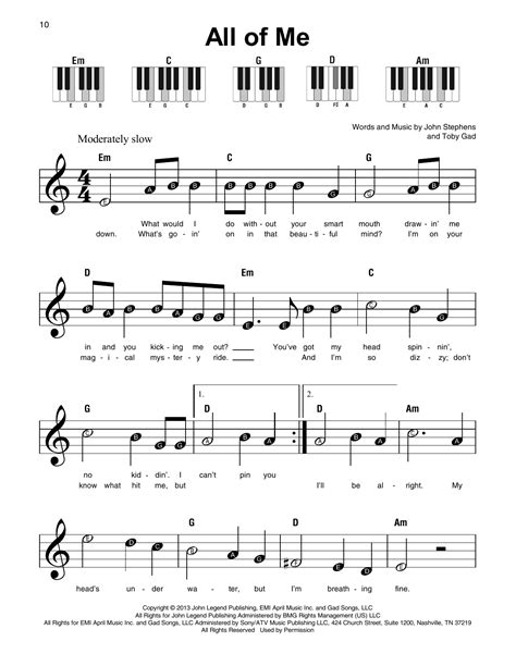Use the sustain pedal for this song. All Of Me Sheet Music | John Legend | Super Easy Piano