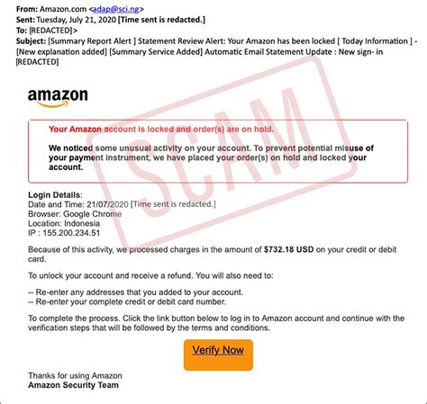 Typically, a victim receives a fake email supposedly from amazon indicating an expensive purchase has been charged to the victim's credit card. Cybercrooks Pose as Amazon in Phishing Scheme